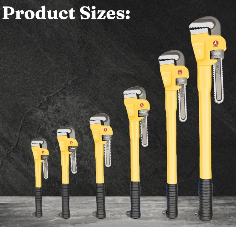 Heavy Duty Pipe Wrench 12" – Professional 300mm Drop Forged Jaw, Induction Hardened Teeth | Handles 1/2-1-1/2" Pipes Securely | Robust Steel Handle | UAE Industrial Plumbing & Mechanical Pro Tool